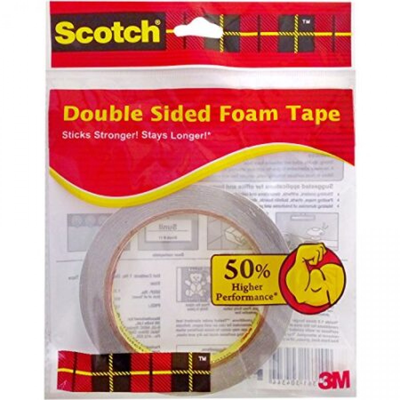 3m Scotch Dubble Sided Foam Tape 1 8cm X 3m 18mm